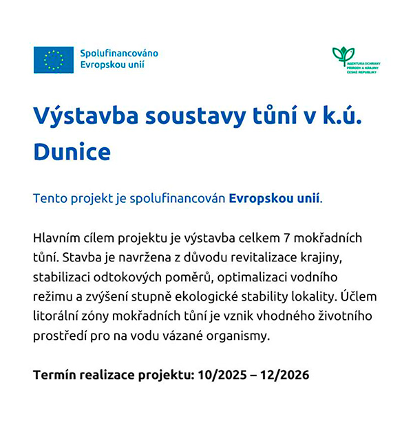 Výstavba soustavy tůní